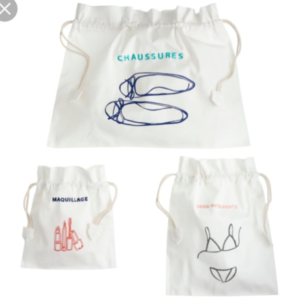 J.Crew Drawstring Travel Pouch Trio